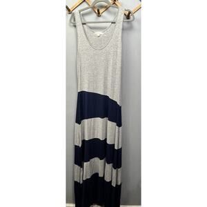 HEM & THREAD Blue Gray‎ Colorblock Sleeveless Long Maxi Dress Womens Large